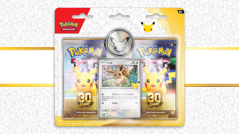 Pokémon Sammelkartenspiel: 30 Jahre 2er-Pack-Blister Evoli