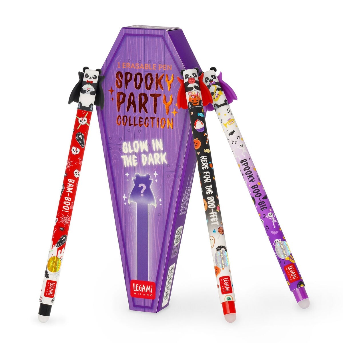 Legami Spooky Party – Glow in the Dark Radierbarer Kugelschreiber (Blind Box)