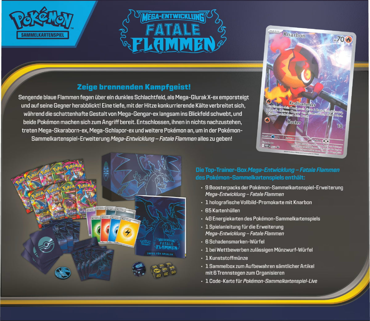 Pokémon-Sammelkartenspiel: Top-Trainer-Box Mega-Entwicklung – Fatale Flammen